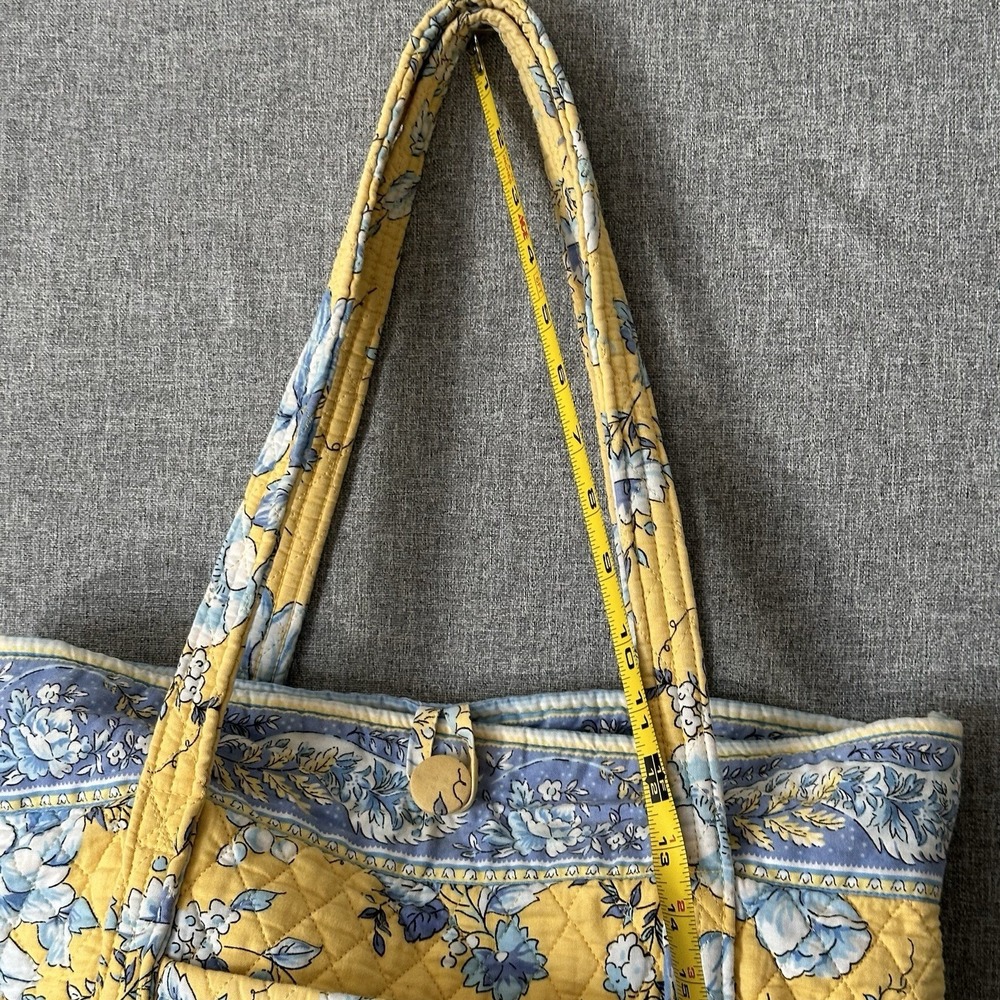 Quilted Keepers Bucket Tote Bag Quilted Yellow & Blue Floral - Picture 3 of 9